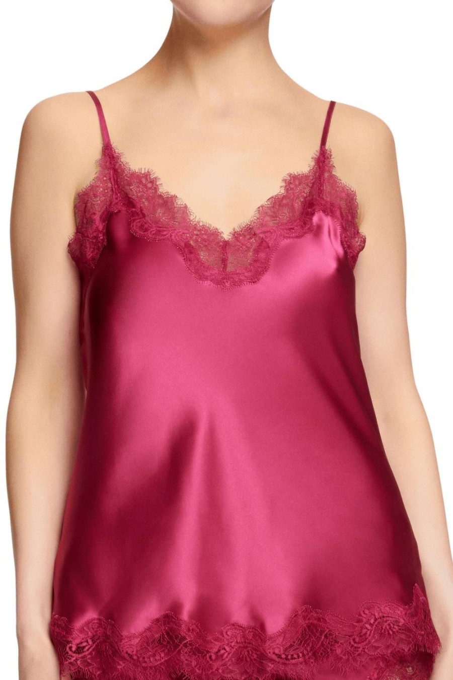 Nightwear Sainted Sisters | Scarlett Silk Camisole, Size L (Uk 14) Raspberry