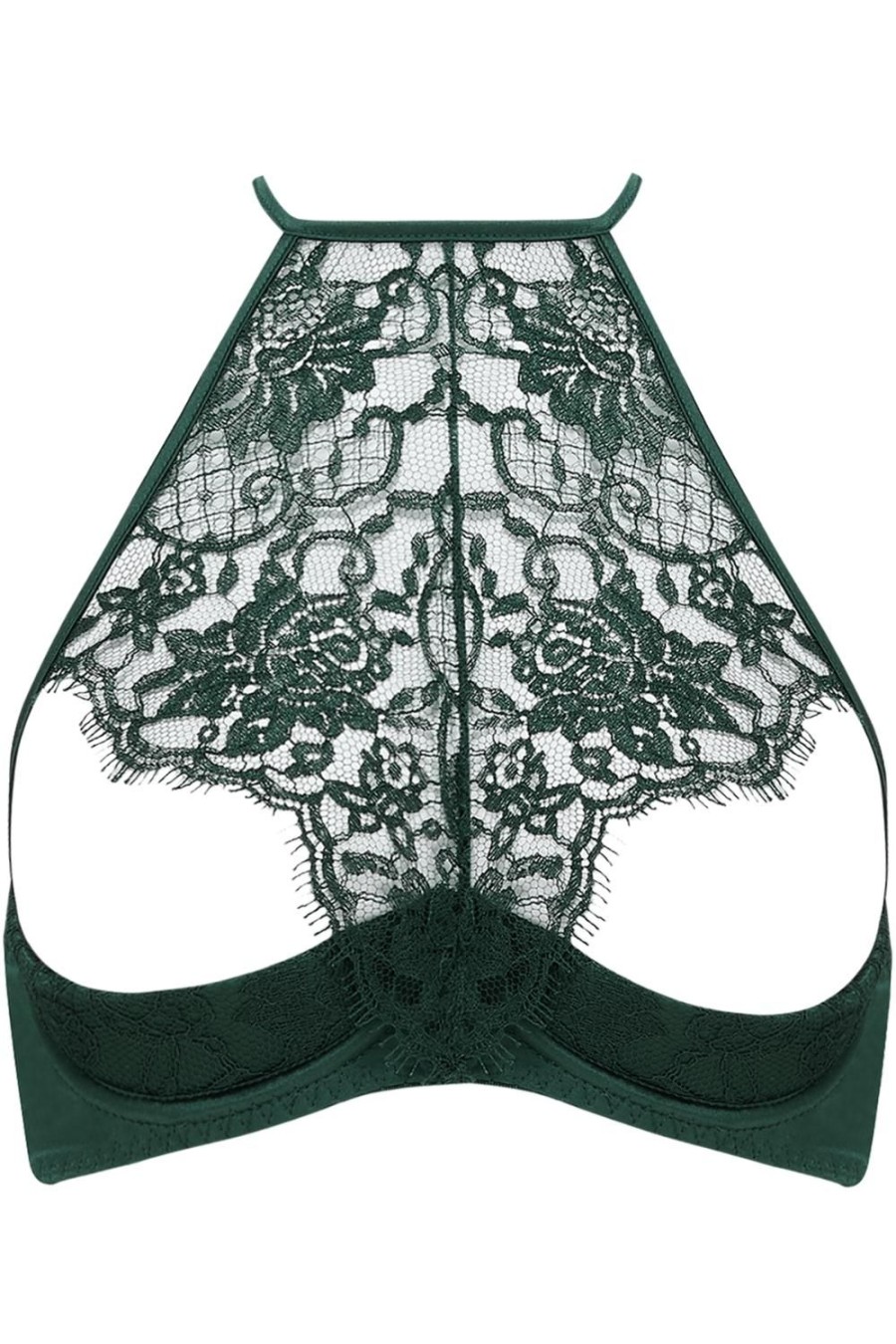 Bras Coco de Mer | Hera Open Quarter Cup Bra Deep Green