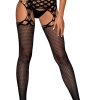 Hosiery Obsessive Strip Panty Tights | S816 Garter Tights Black