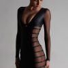 Lingerie Maison Close Sheer Lingerie | Chambre Noire Private Mini Dress Black