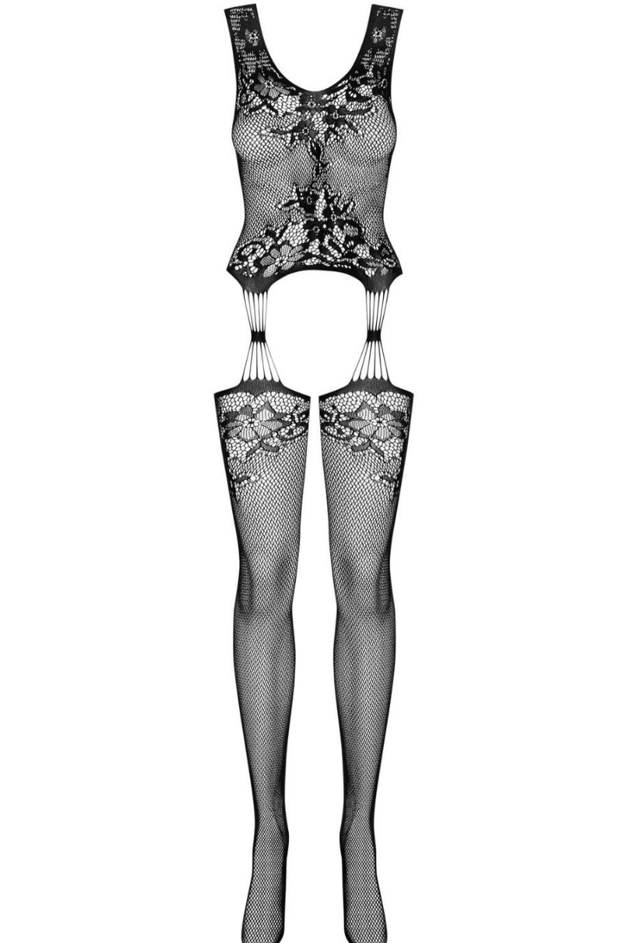 Hosiery Obsessive Suspender Bodystockings | F221 Bodystocking Black