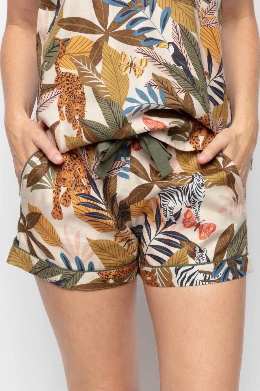 Nightwear Cyberjammies | Savannah Safari Print Shorts Multi