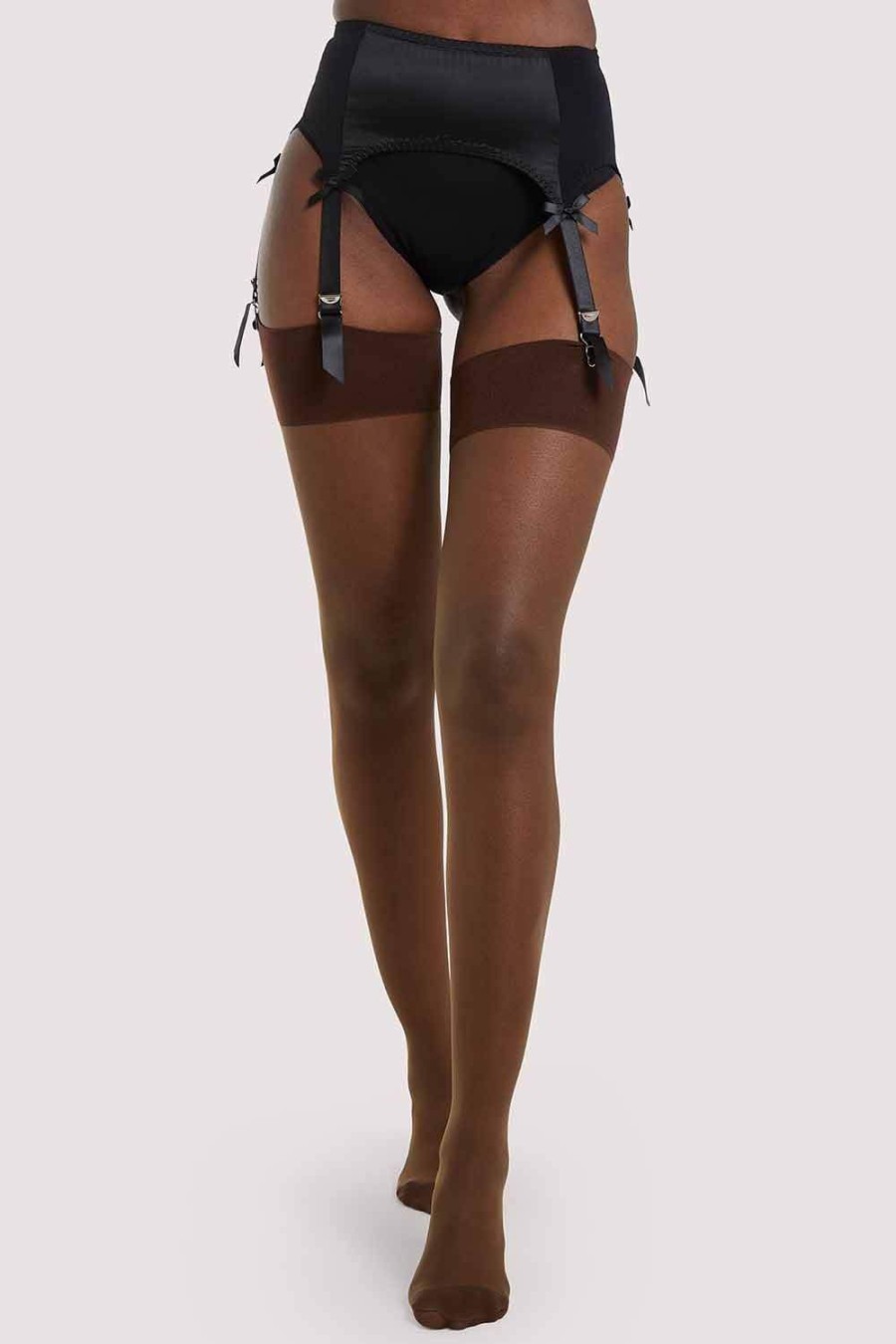 Hosiery Playful Promises Nude Stockings | Back Seamed Stockings Dark Nude