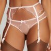 Lingerie Agent Provocateur Sheer Lingerie | Lorna Party Suspender Baby Pink/Rose Gold