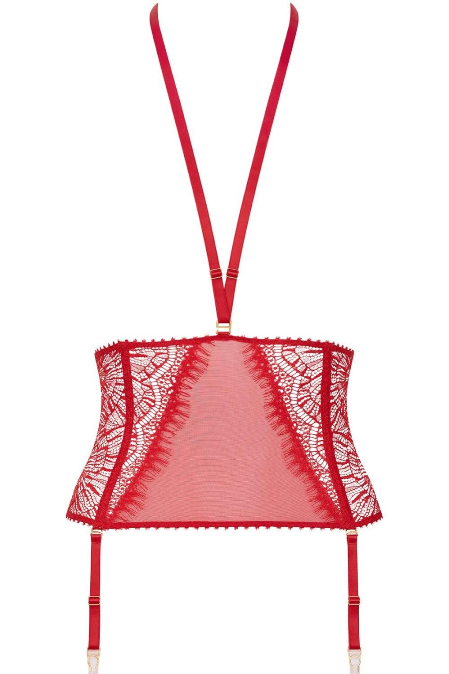 Lingerie Maison Close Suspender Belts | Accroche Coeur Waist Cincher Red