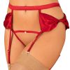 Lingerie Obsessive Lingerie Sets | Rubinesa Suspender & Crotchless Thong Red