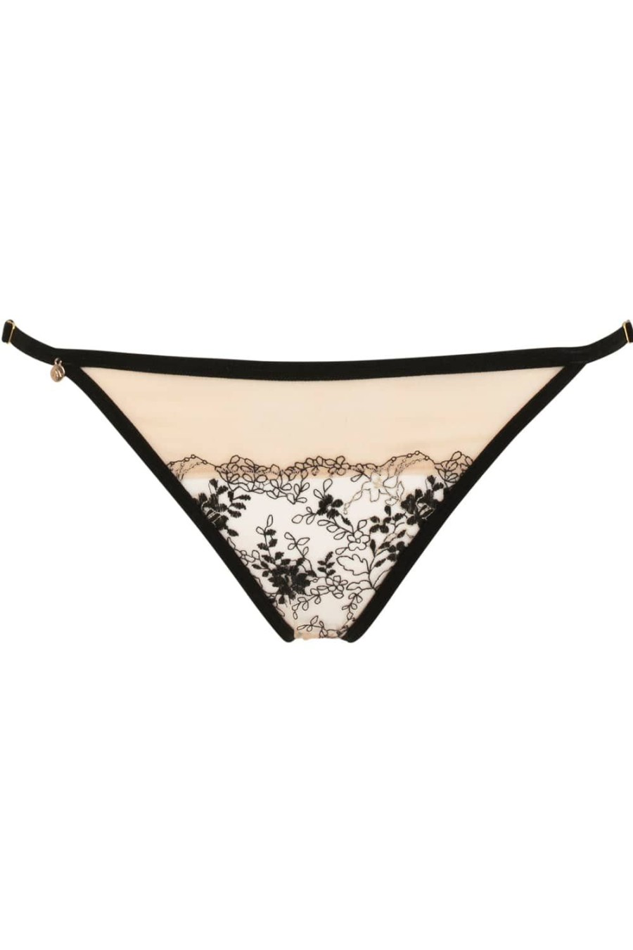 Lingerie Atelier Amour Open Back Knickers | Apres Minuit Open Brief Nude/Black