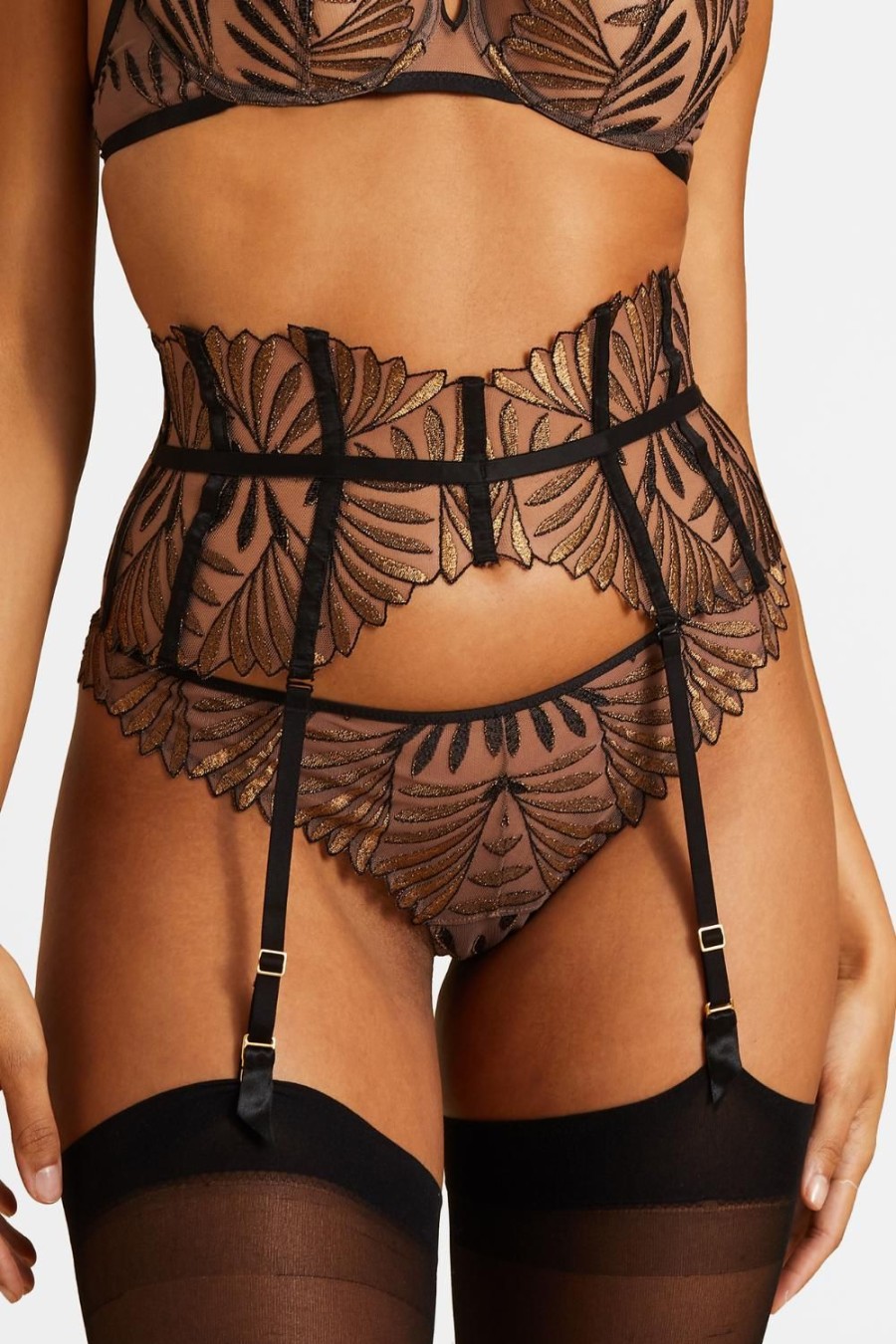 Lingerie Aubade Waist Cinchers | Iris Van Herpen - Sensory Illusion Waist Cincher Golden Leaves