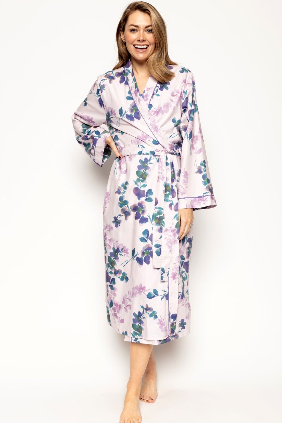 Nightwear Cyberjammies | Camila Floral Print Long Dressing Gown Multi