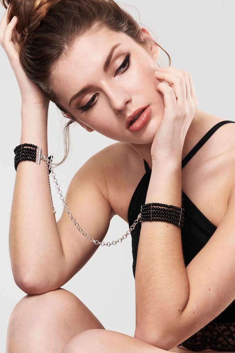 Accessories Bijoux Indiscrets Restraints, Cuffs & Gloves | Plaisir Nacre Cuffs Black