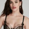 Lingerie Agent Provocateur Sheer Lingerie | Lorna Plunge Underwired Bra Black/Pink