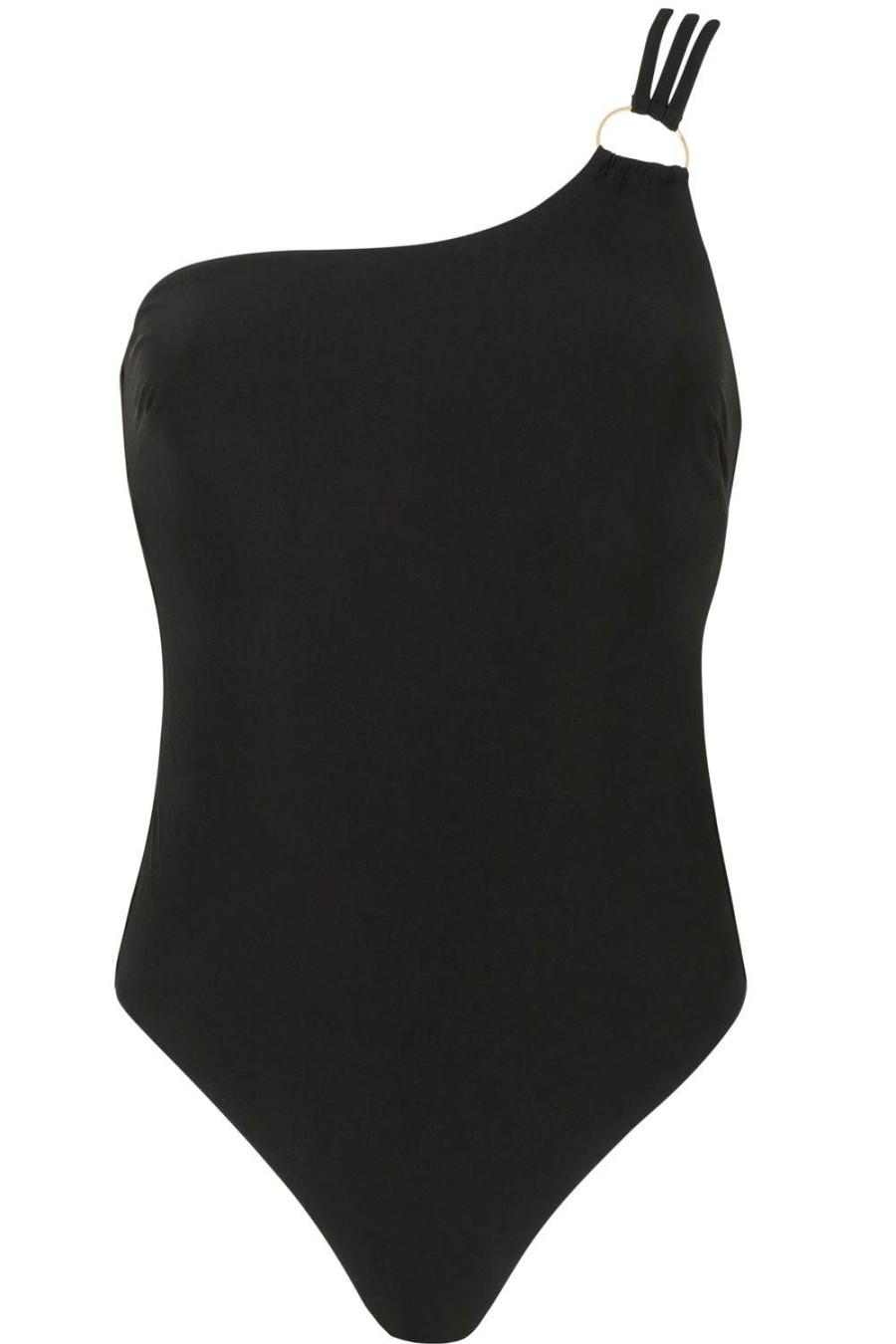 Swimwear Atelier Amour | L'Eau A La Bouche One Shoulder Swimsuit Black