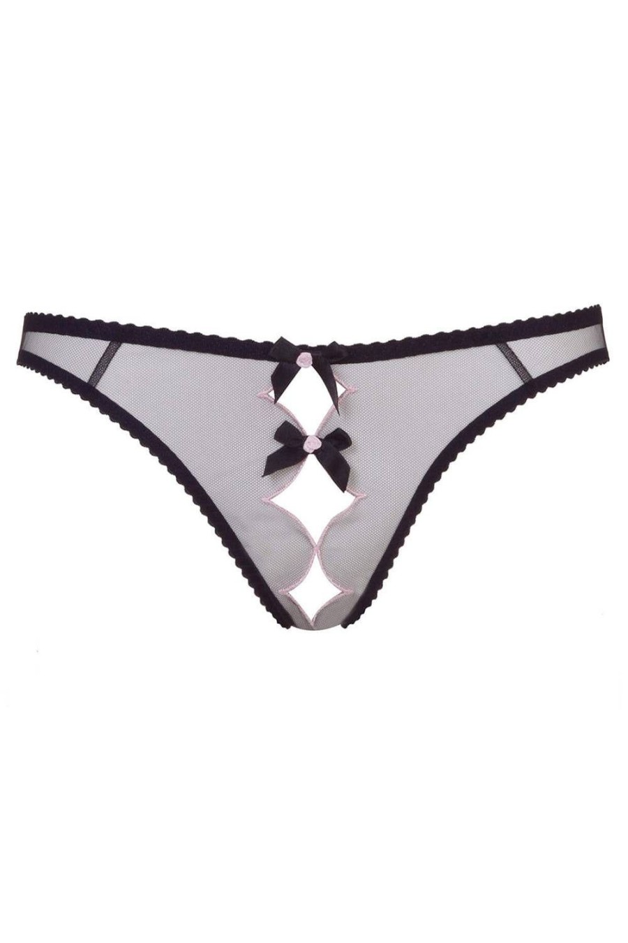 Lingerie Agent Provocateur Crotchless Lingerie | Lorna Ouvert Black/Pink