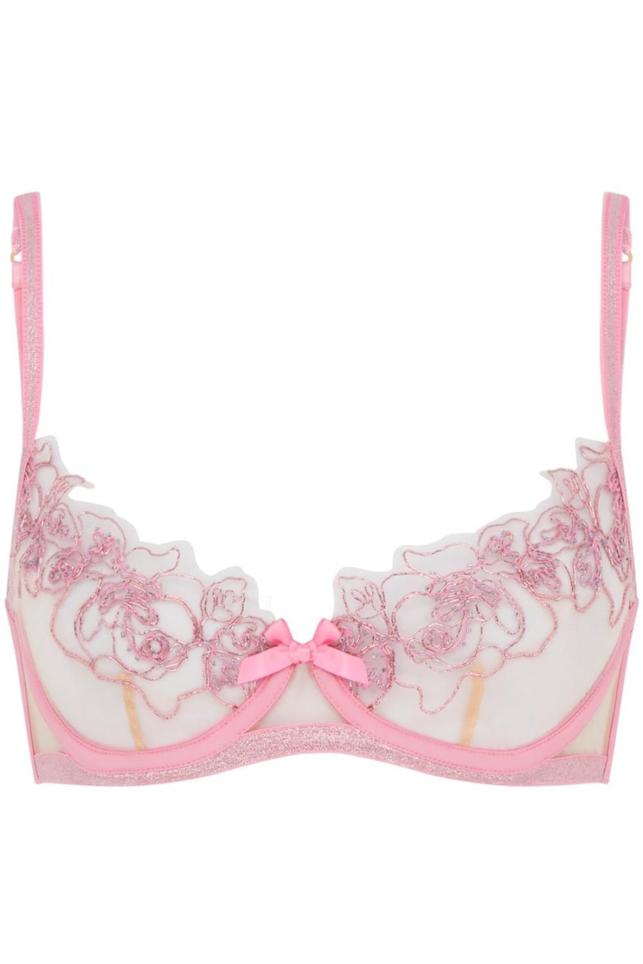 Bras Agent Provocateur | Lindie Demi Cup Plunge Underwired Bra Dusky Pink