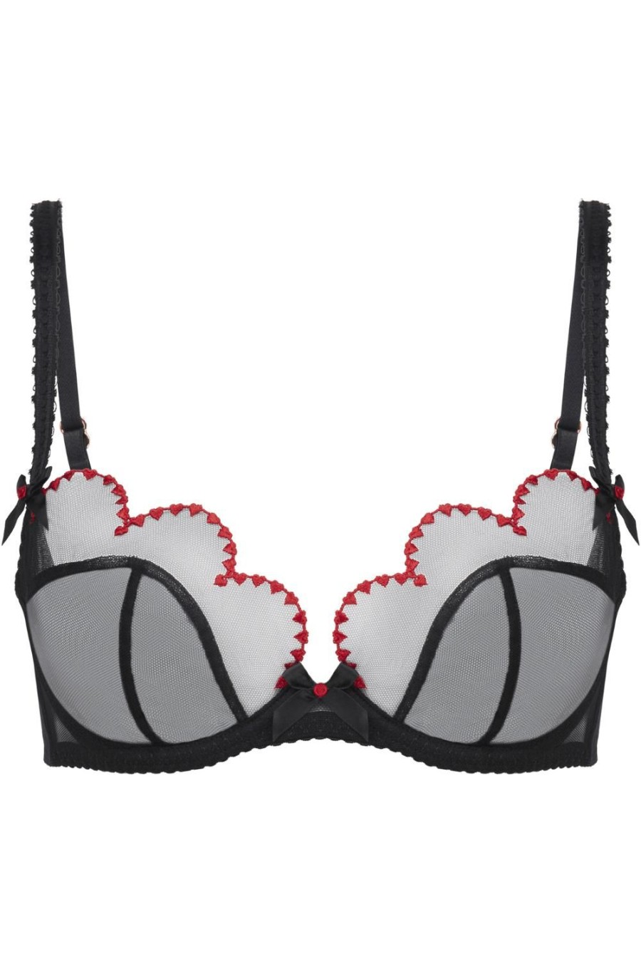 Bras Agent Provocateur | Lorna Heart Plunge Underwired Bra Black/Red