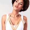 Lingerie Bijoux Indiscrets Harnesses | Maze Halter Bra Harness Light Brown