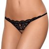 Lingerie Obsessive Thongs | 831 Crotchless Thong Black