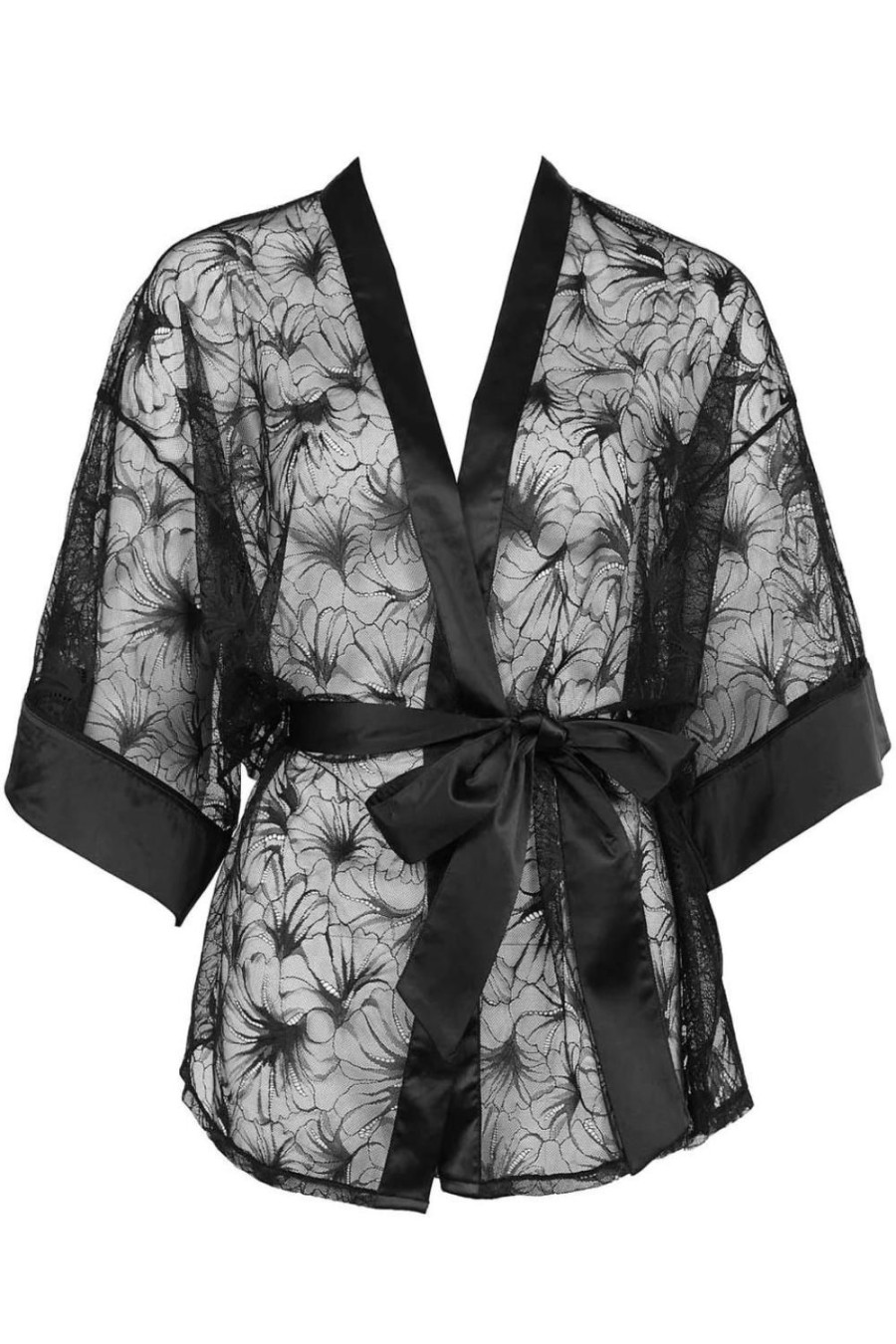 Nightwear Atelier Amour | Nuit A Broadway Kimono Black