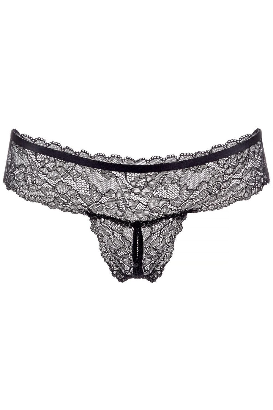 Knickers Maison Close | Le Petit Secret Dentelle Openable Tanga Black