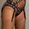 Lingerie Studio Pia Open Back Knickers | Naga Harness Suspender Jet