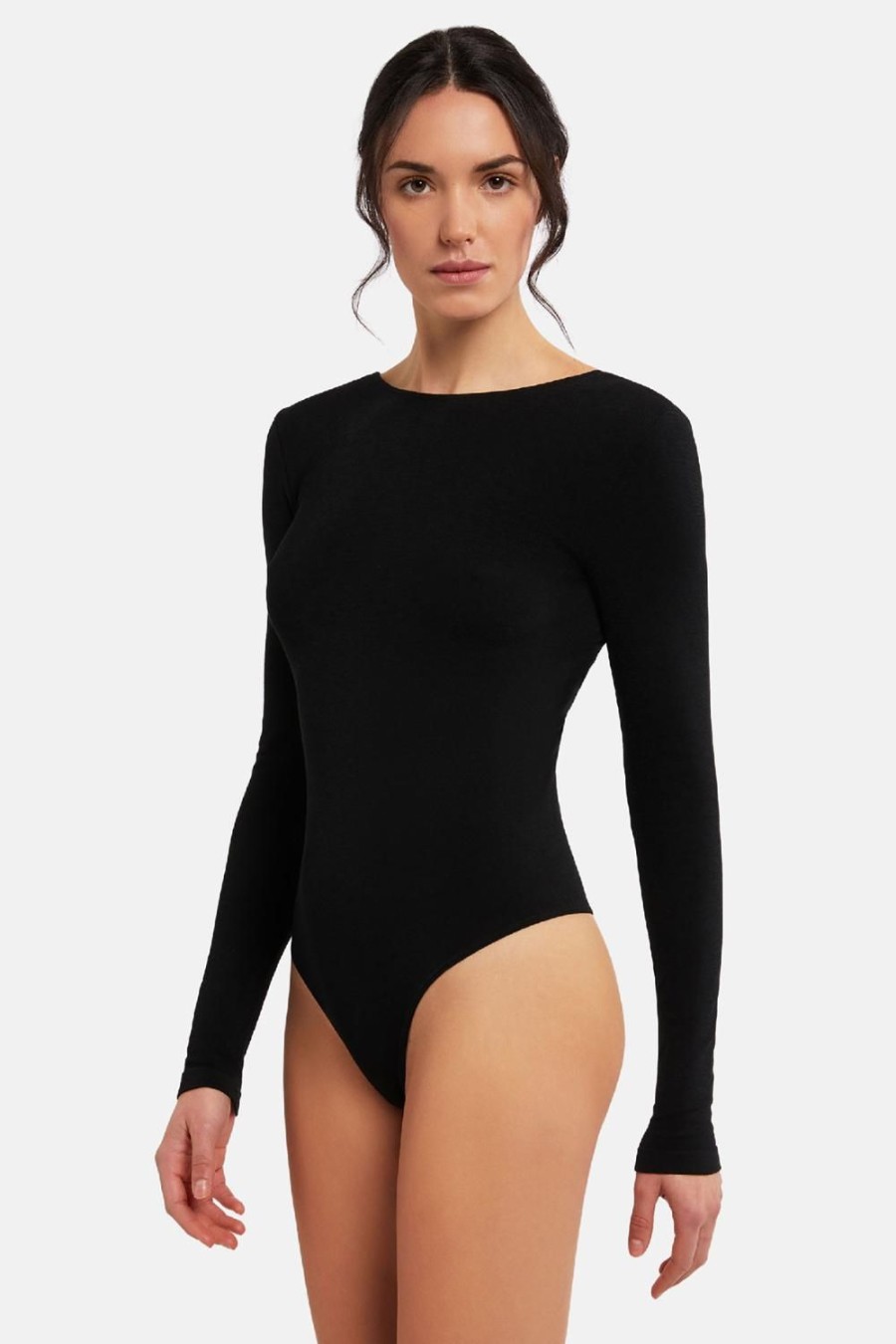 Lingerie Wolford Bodysuits & Playsuits | Memphis Long Sleeve Thong Body Black