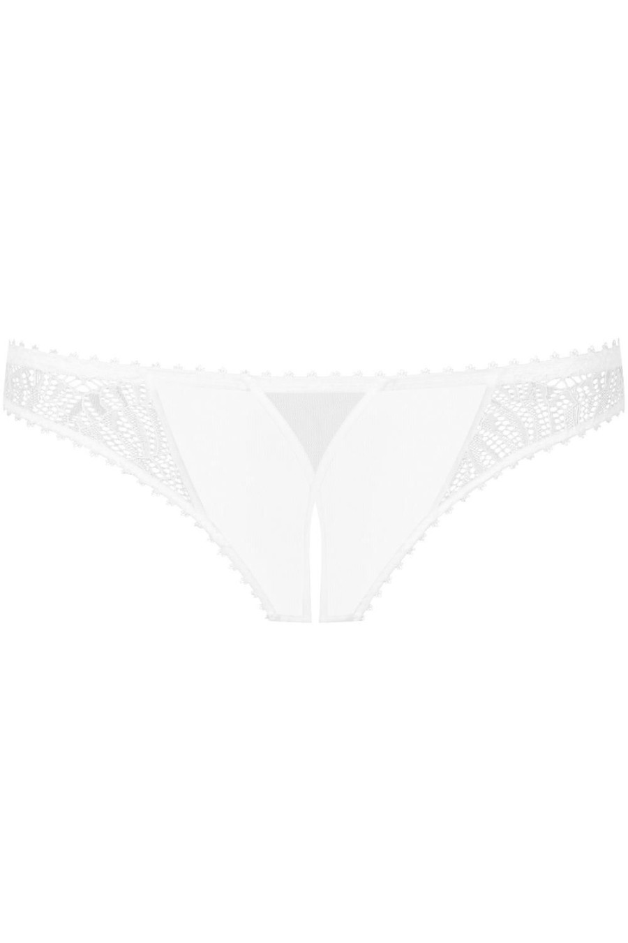 Lingerie Maison Close Ouvert Knickers | Accroche Coeur Openable Thong White