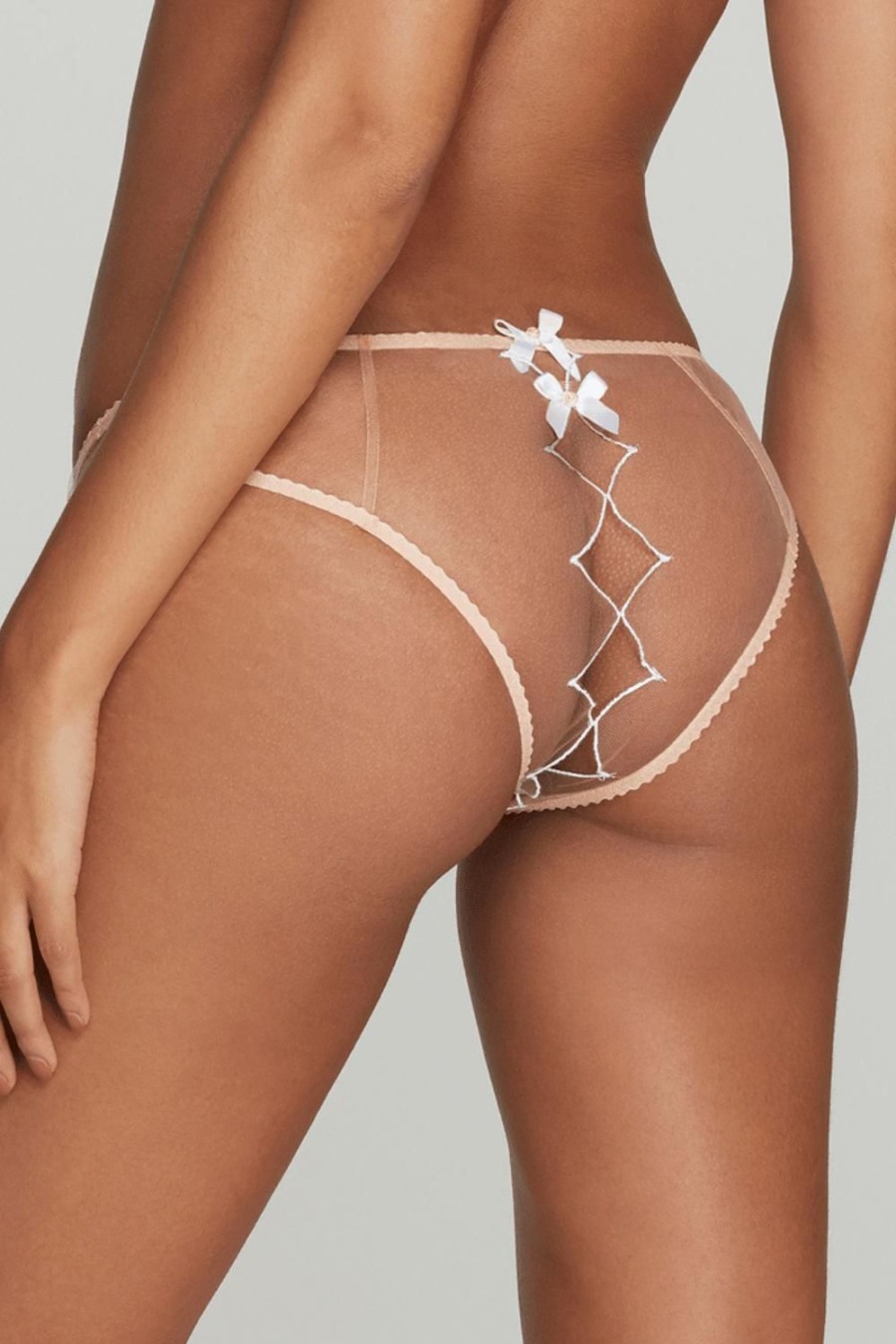 Lingerie Agent Provocateur Ouvert Knickers | Lorna Ouvert Sand/White