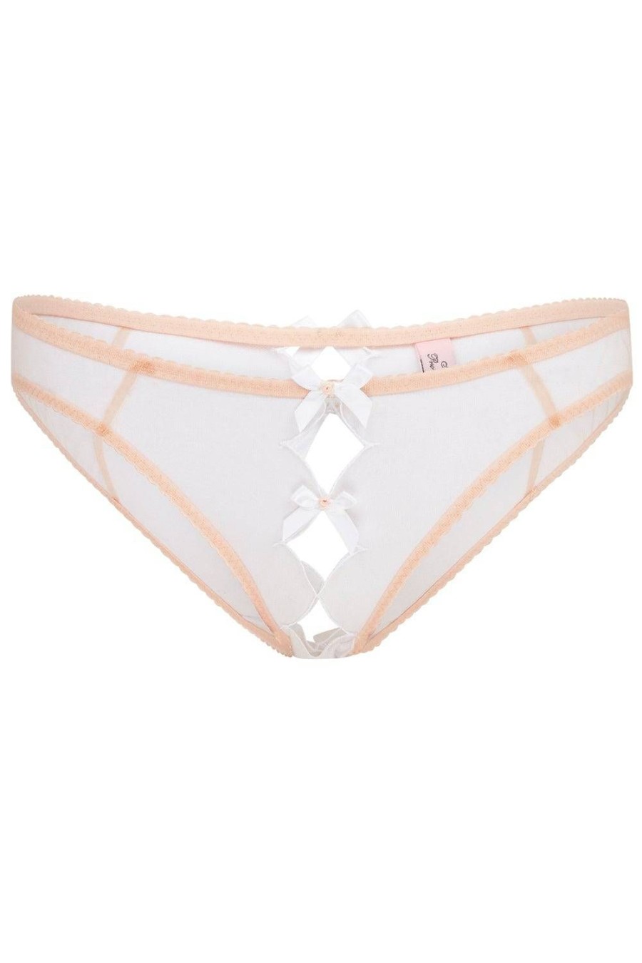 Lingerie Agent Provocateur Ouvert Knickers | Lorna Ouvert Sand/White