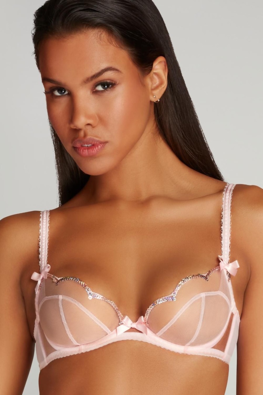 Bras Agent Provocateur | Lorna Party Plunge Underwired Bra Baby Pink/Rose Gold