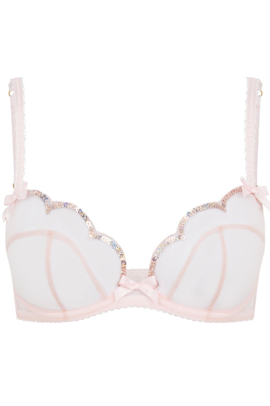 Bras Agent Provocateur | Lorna Party Plunge Underwired Bra Baby Pink/Rose Gold