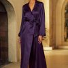 Nightwear Marjolaine | Sophia Long Kimono Plum