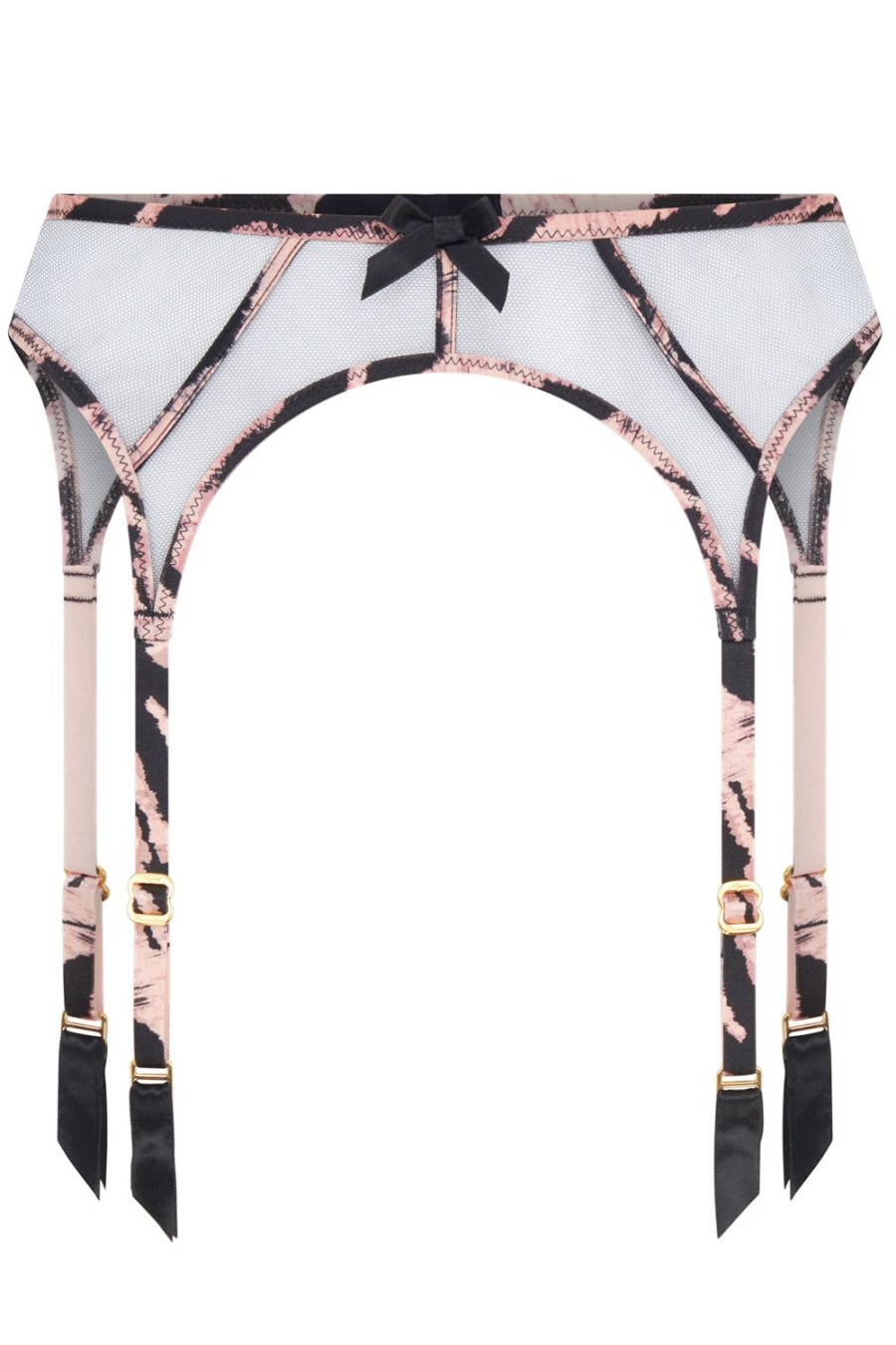 Lingerie Agent Provocateur Suspender Belts | Ellise Suspender Black/Pink