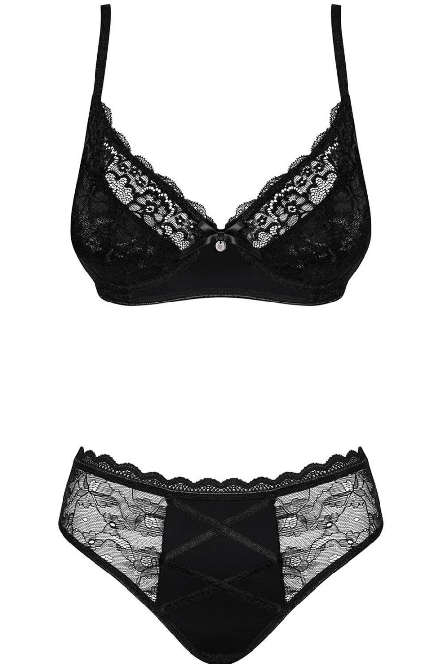 Lingerie Obsessive 2 Piece Sets | Fuller Bust Laurise Bra & Brief Black