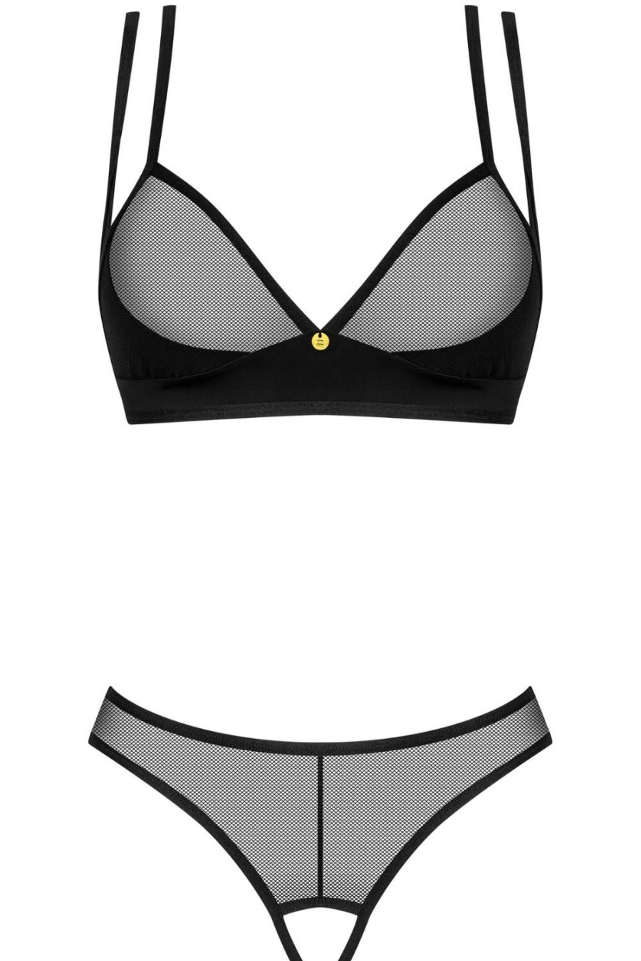 Lingerie Obsessive Lingerie Sets | Nesari Bra & Crotchless Thong Black