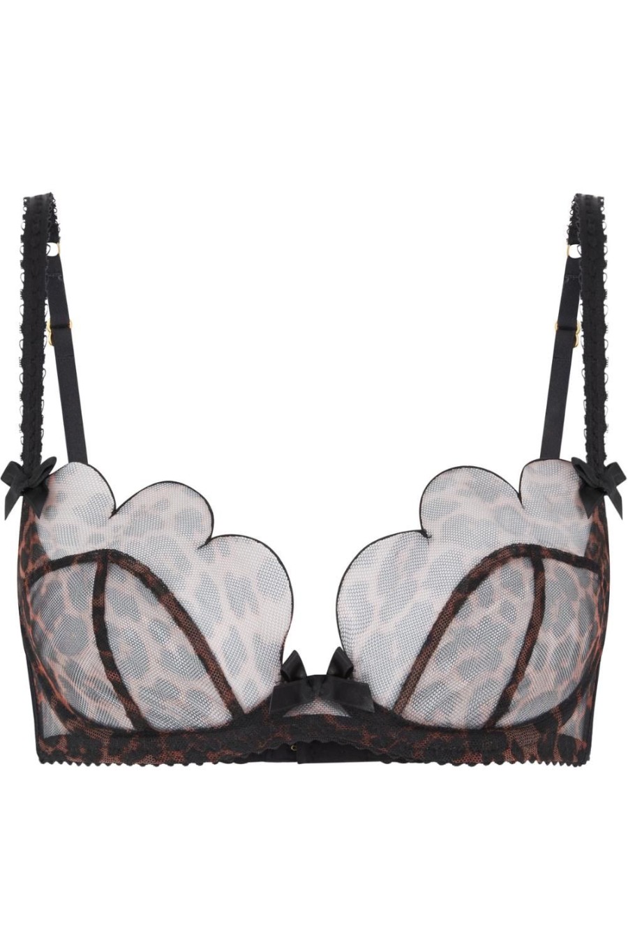 Lingerie Agent Provocateur Sheer Lingerie | Lorna Plunge Underwired Bra Leopard