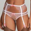 Lingerie Agent Provocateur Suspender Belts | Lorna Suspender White/Pink