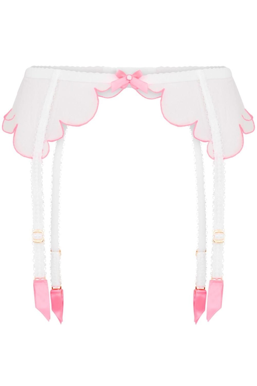 Lingerie Agent Provocateur Suspender Belts | Lorna Suspender White/Pink