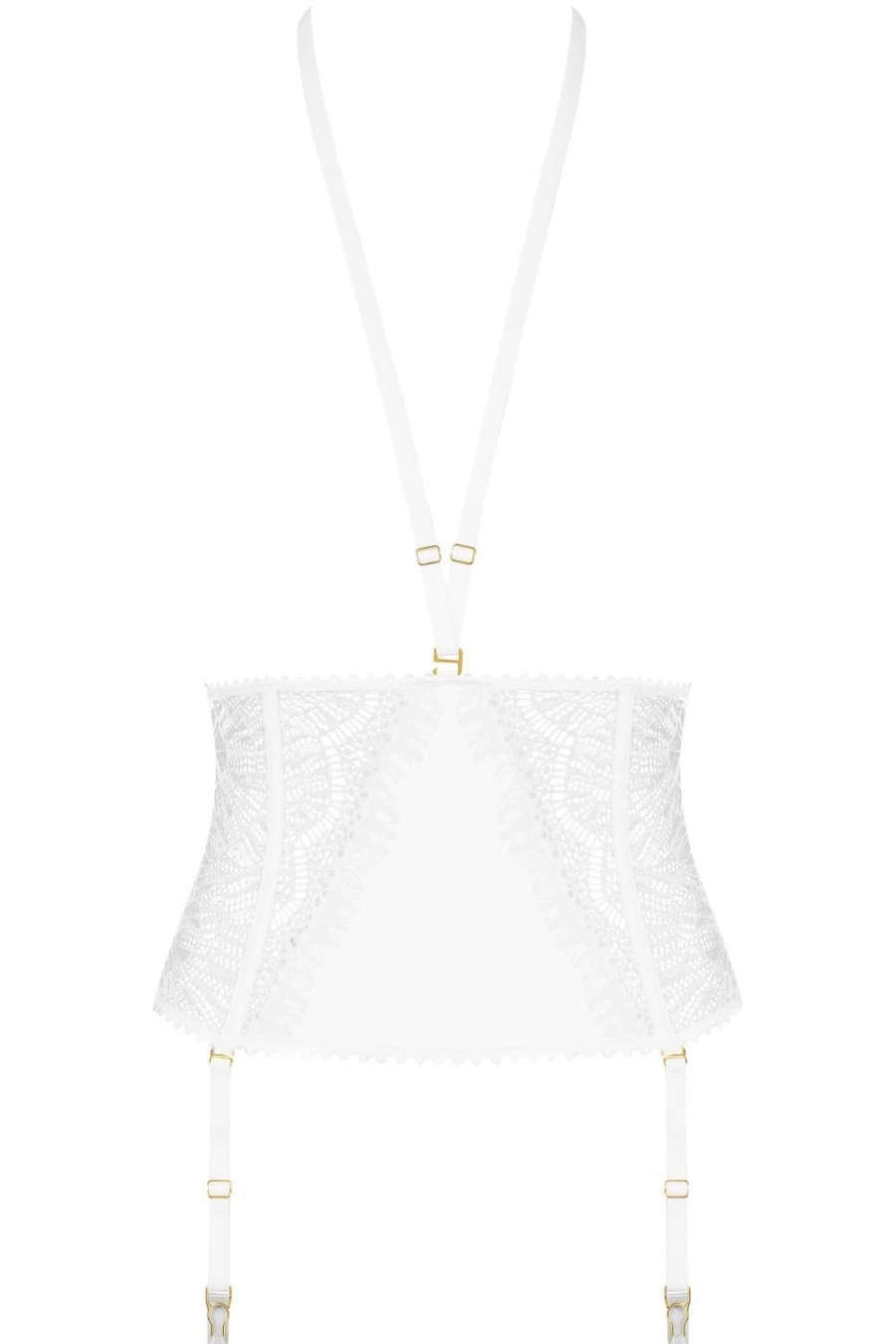 Lingerie Maison Close Harnesses | Accroche Coeur Waist Cincher White