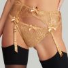 Lingerie Agent Provocateur Suspender Belts | Sparkle Suspender Gold