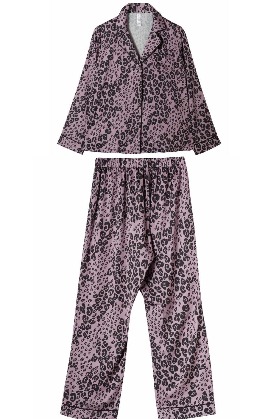 Lingerie Wolf & Whistle 2 Piece Sets | Kaylee Animal Print Pyjama Set Lilac