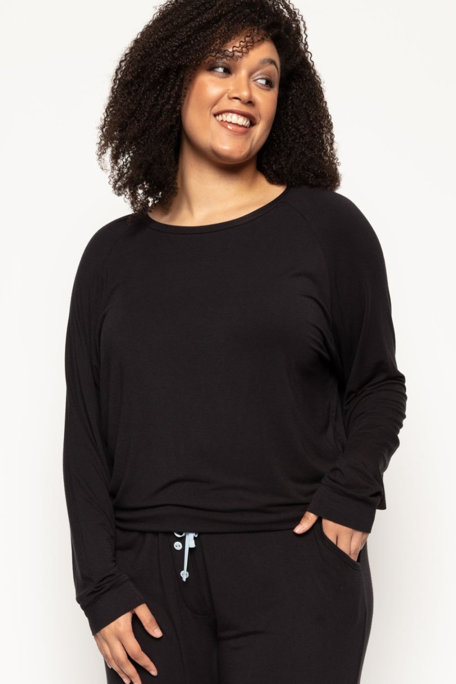 Nightwear Cyberjammies | Beth Long Sleeve Slouch Jersey Top Black