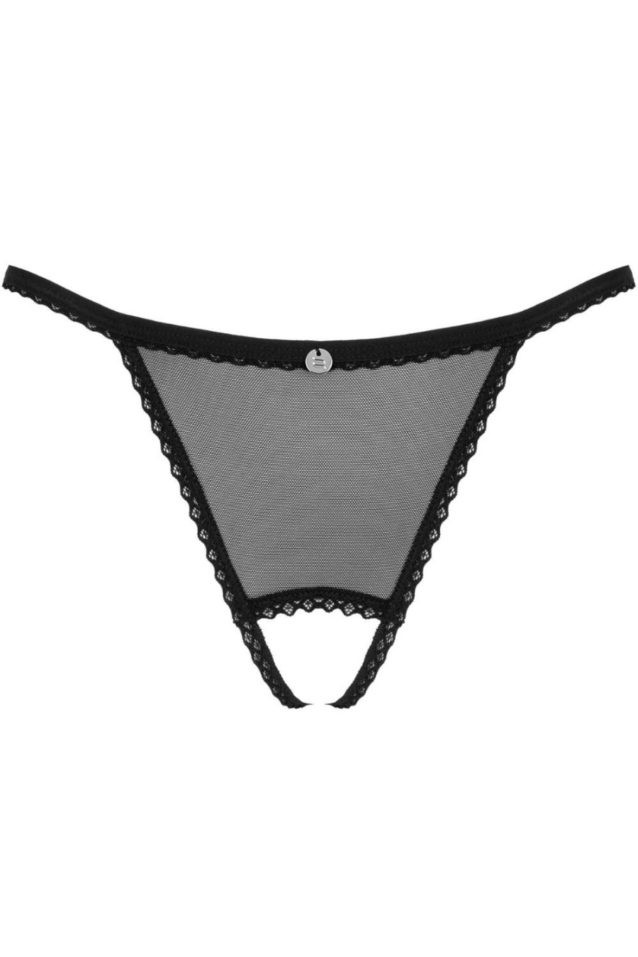 Knickers Obsessive | Celia Noir Crotchless Thong Black