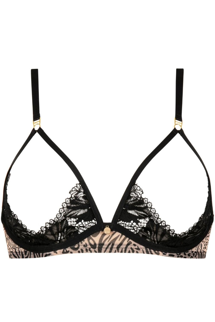 Bras Atelier Amour | Caresse Feline Open Underwired Bra Black