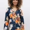 Nightwear Cyberjammies | Cosmo Floral Print Long Sleeve Pyjama Top Navy Mix