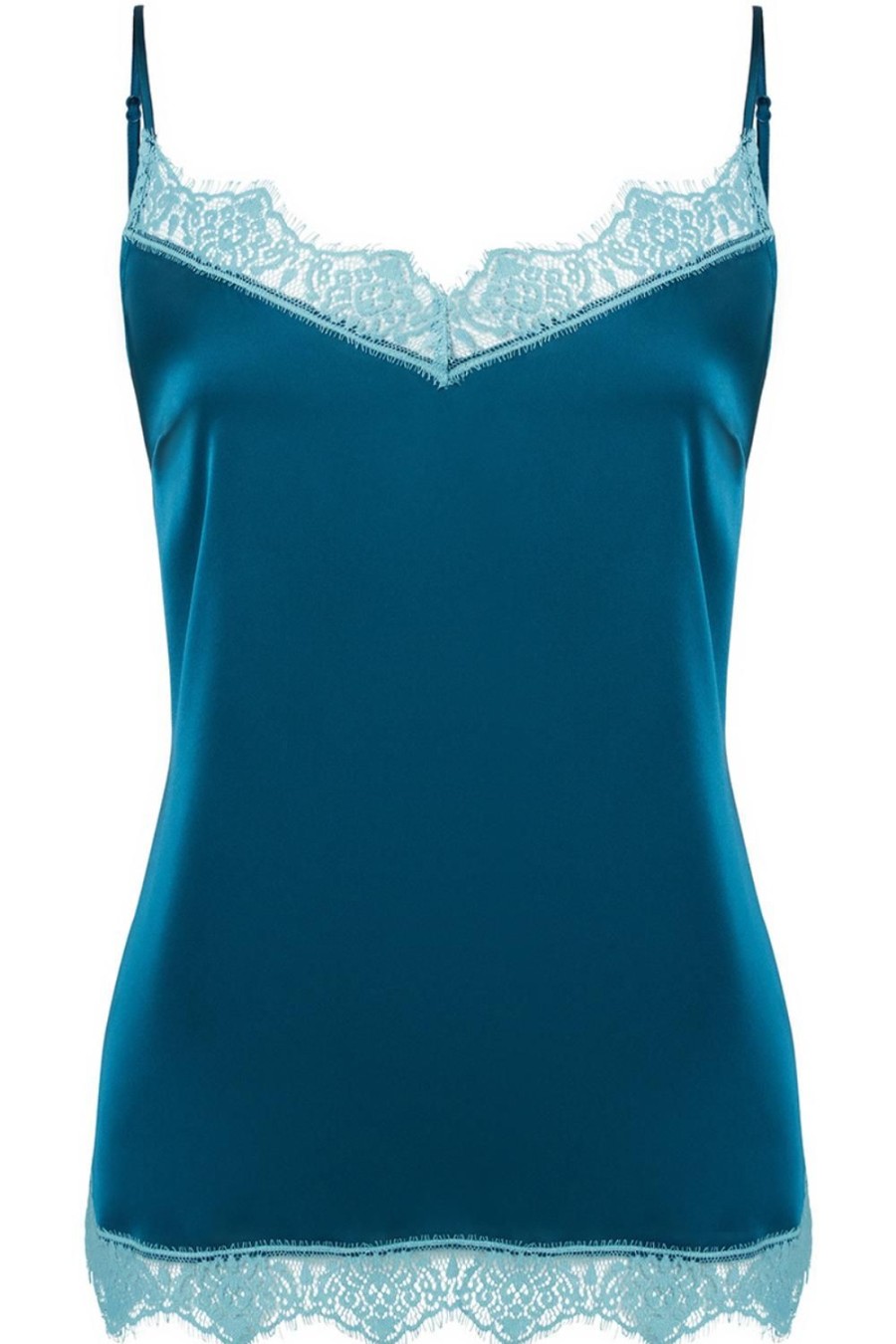 Nightwear Simone Pérèle | Satin Secrets Camisole Cyan Blue