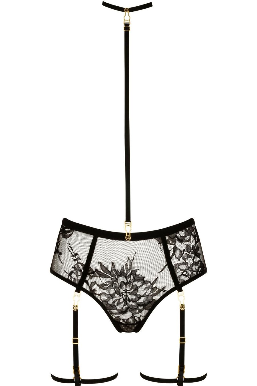 Knickers Atelier Amour | Divine Promesse Open Harness Brief Black