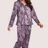 Lingerie Wolf & Whistle Lingerie Sets | Kaylee Animal Print Pyjama Set Lilac