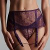 Lingerie Maison Close Sheer Lingerie | Villa Satine Suspender Purple