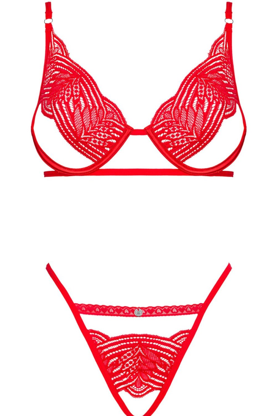 Lingerie Obsessive Lingerie Sets | Mellania Ouvert Bra & Brief Red