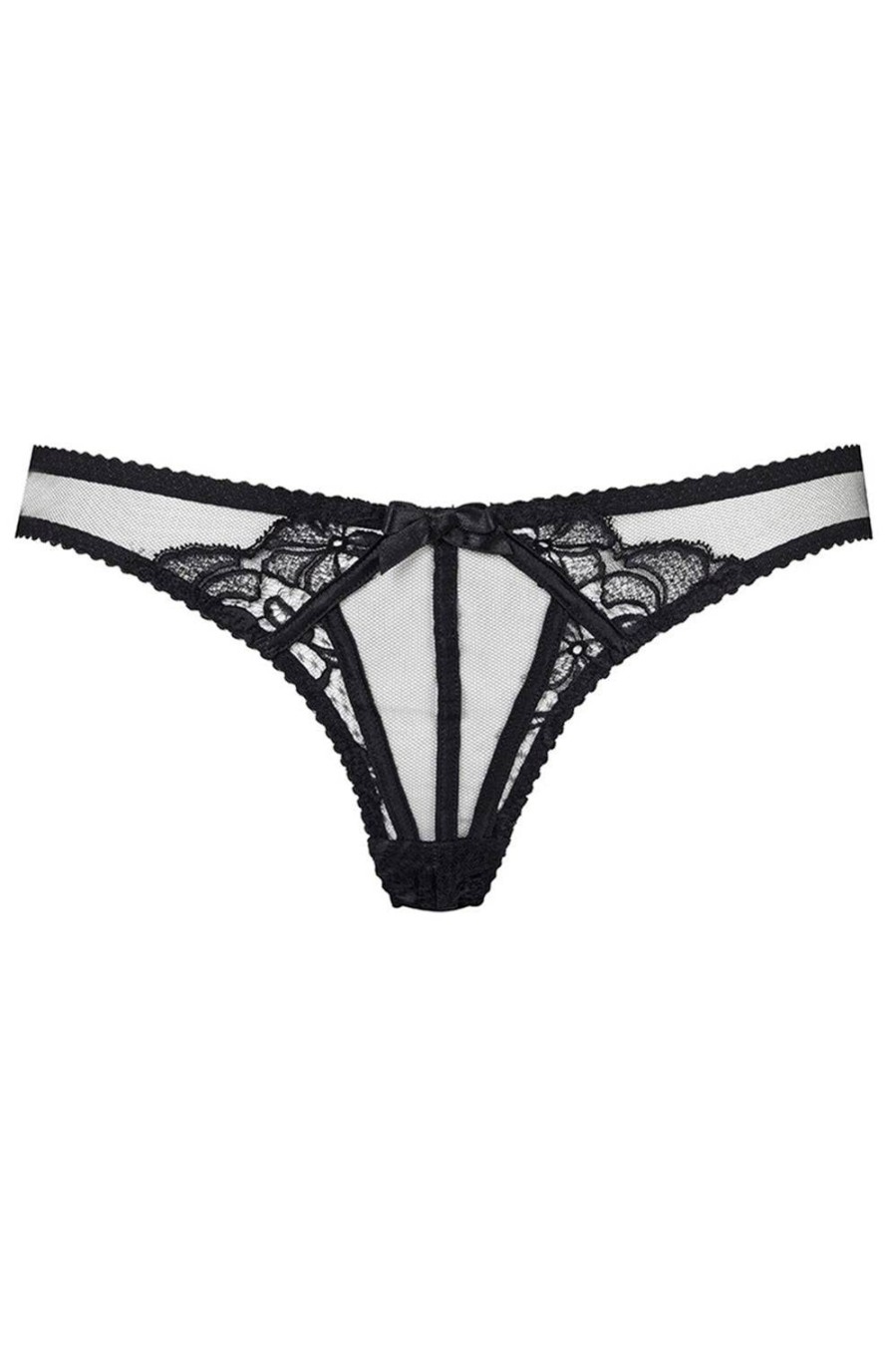 Lingerie Agent Provocateur Open Back Knickers | Rozlyn Ouvert Black